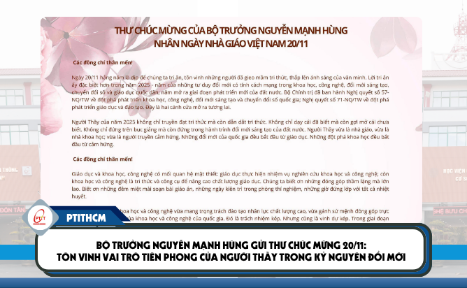 Bộ Trưởng Nguyễn Mạnh Hùng gửi thư chúc mừng ngày Nhà giáo Việt Nam 20/11